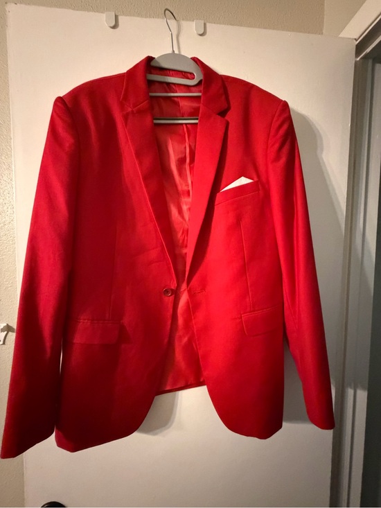 Other - Red Men's Blazer - Classic Single-Breasted Suit Jacket